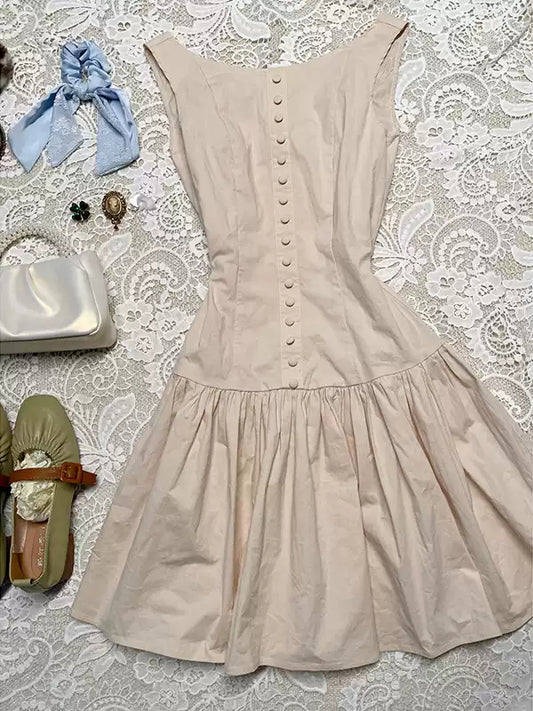 Waist slimming sleeveless vest dress