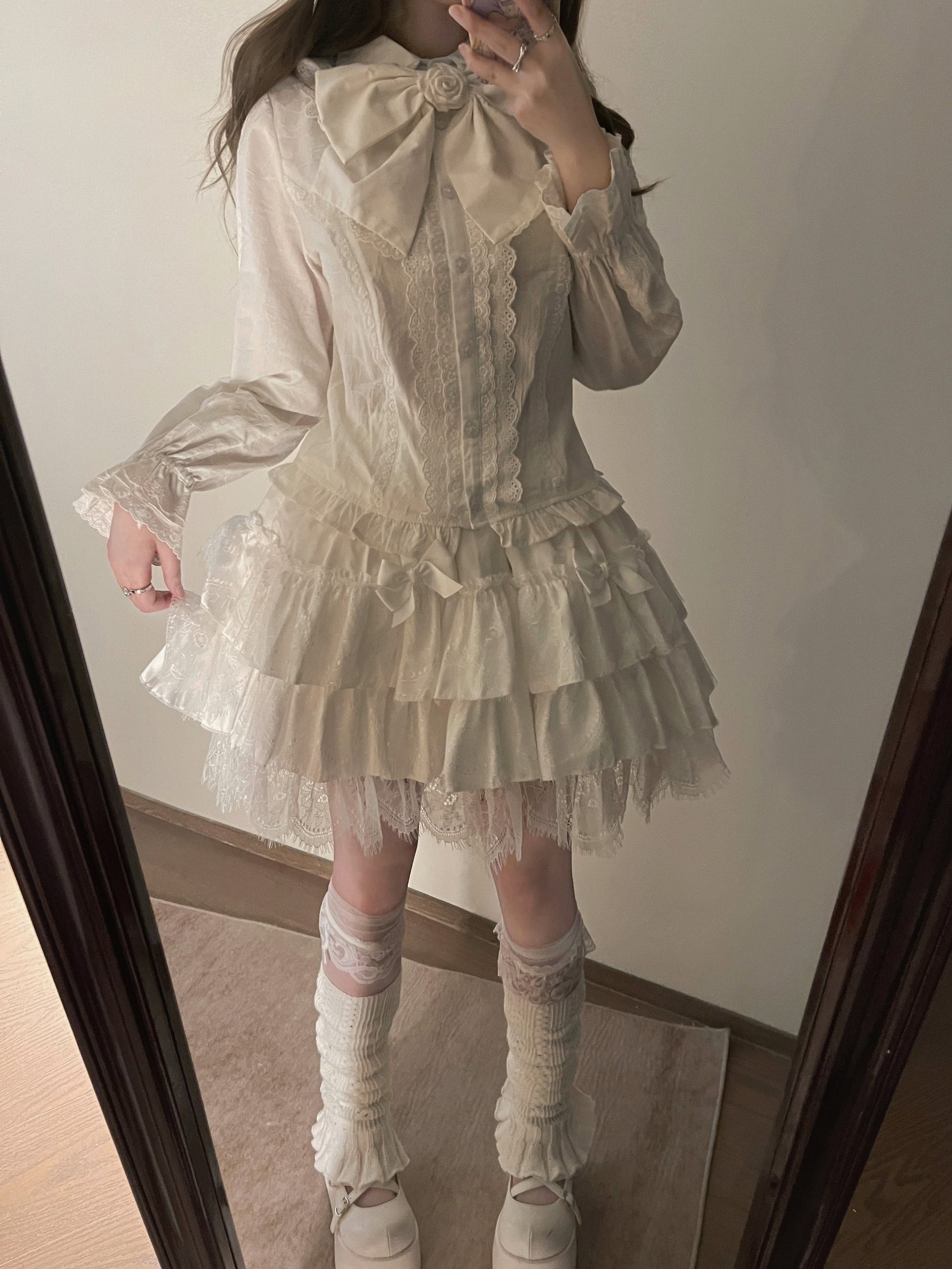 Kawaii Lolita Blouse Soft Girl Bubble Puff Sleeve