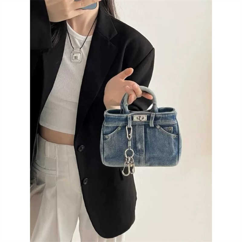 Y2K Retro Washed Denim Handbag