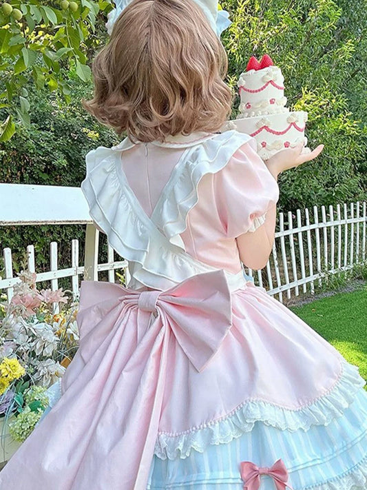 Adorable Soft-Loli Lolita-Inspired Full-Button Sweet Dress (OP)