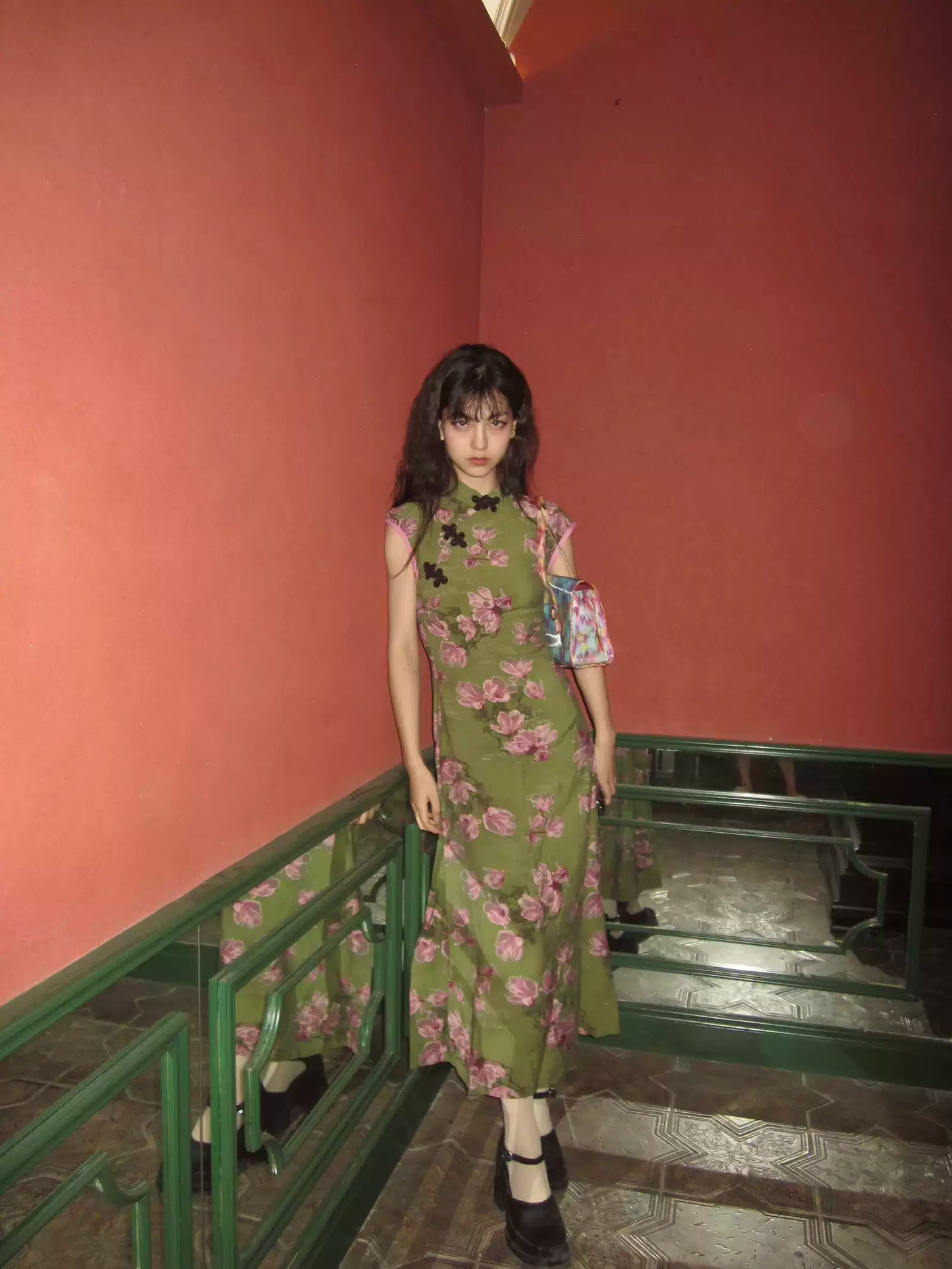 Chinese Style Diagonal Cheongsam Dress