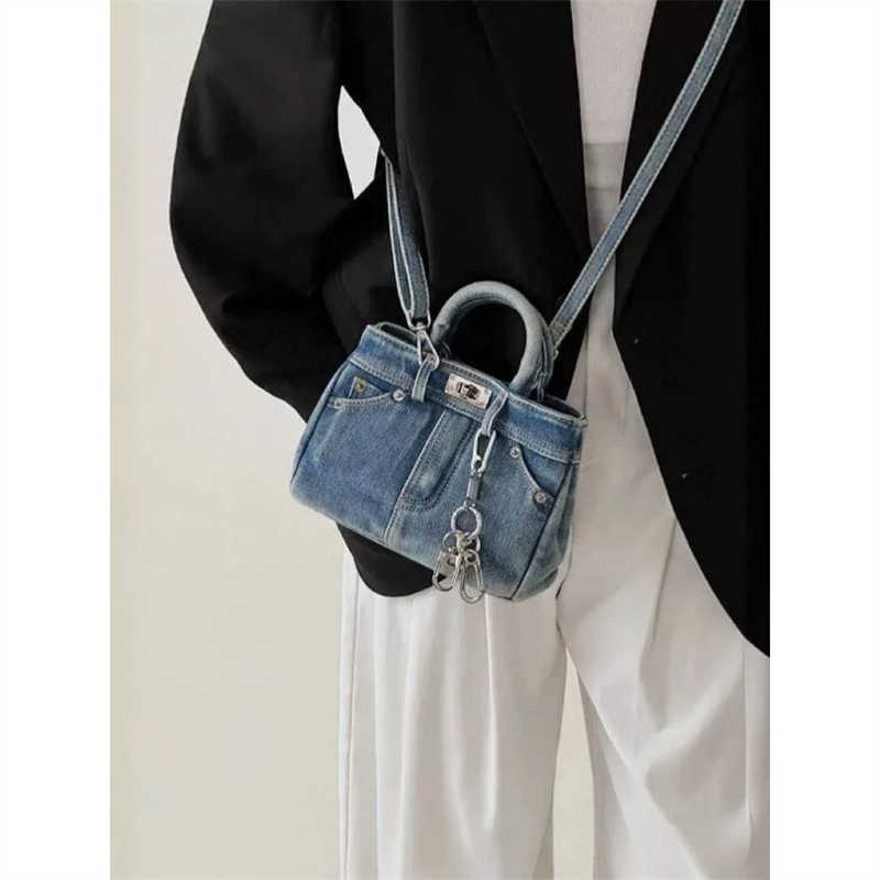 Y2K Retro Washed Denim Handbag