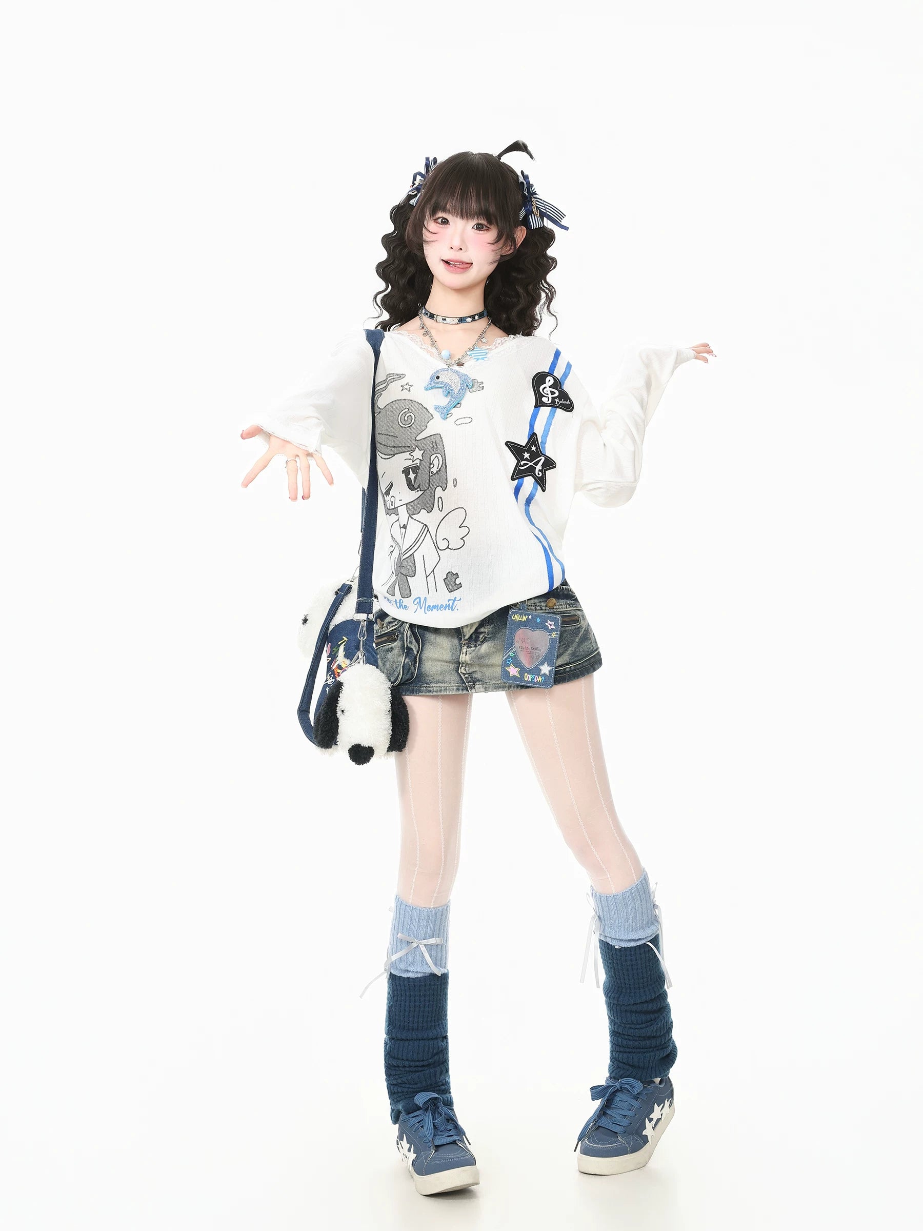 Blue Ghost Park Languid Park Vintage Distressed Denim Mini Skirt for Women Summer Sexy Bodycon Skirt