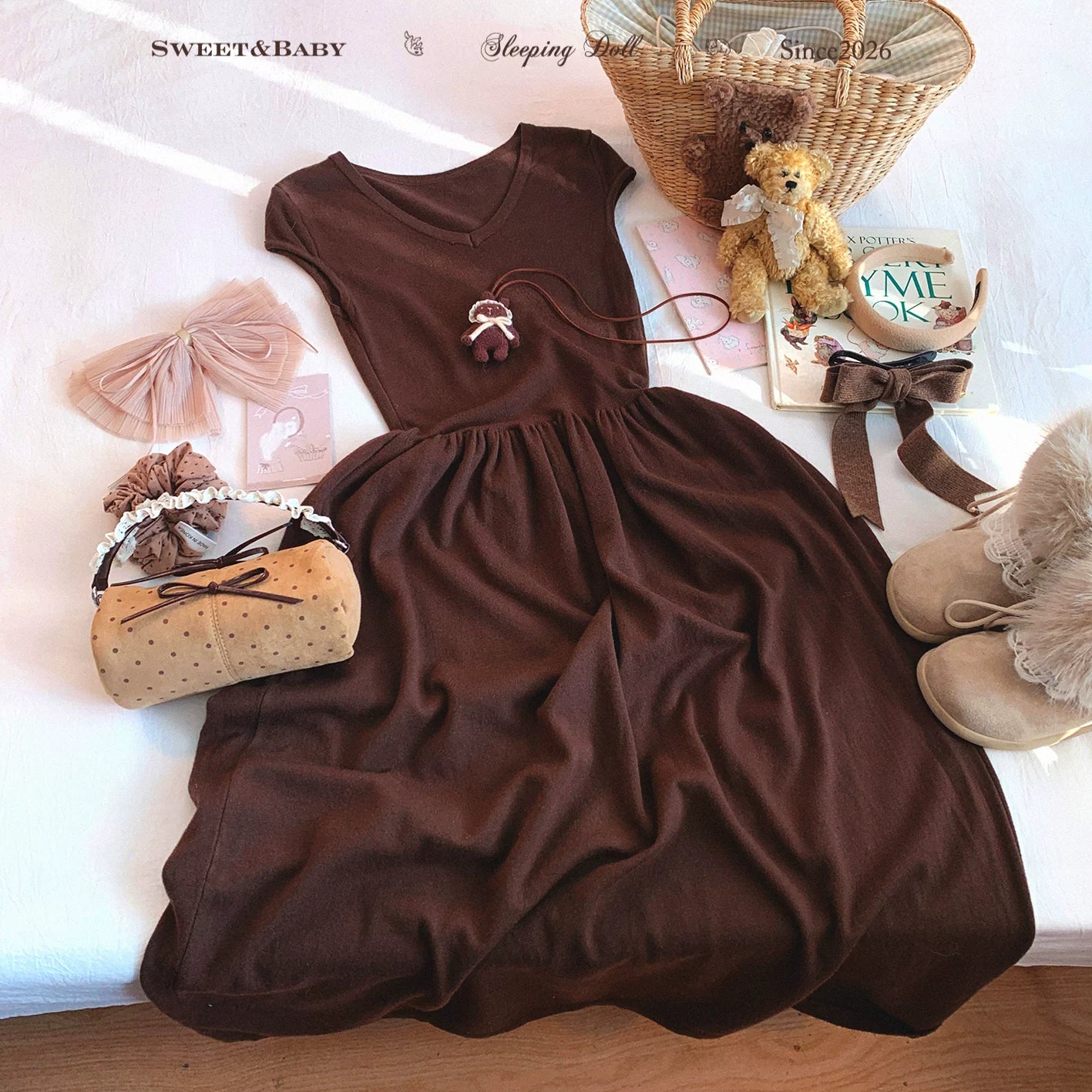Final Clearance Elegant Slim-Fit Minimalist Layering Longline Sleeveless Knit Waist-Defining Dress