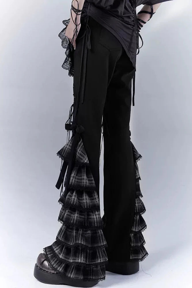 Check Lace Slimming Pants