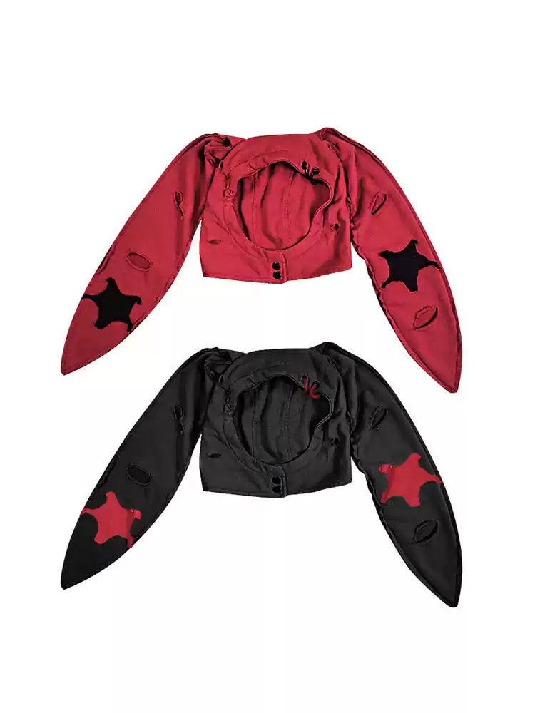 Star red and black hole heart hardware hat scarf