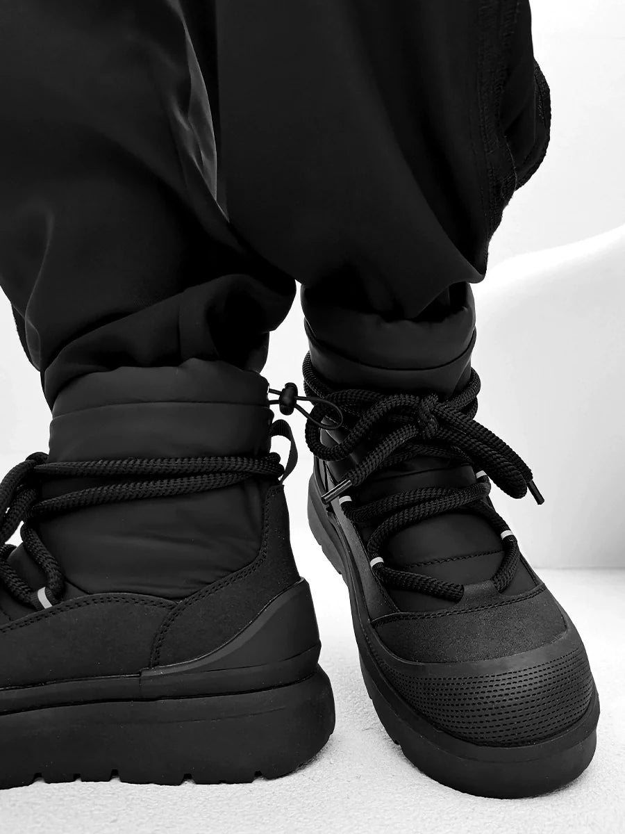 Black Chunky Platform Winter Boots