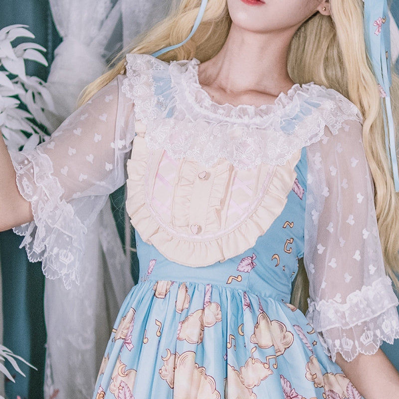 Plus Size Lolita Shirt Lace Mesh Blouse