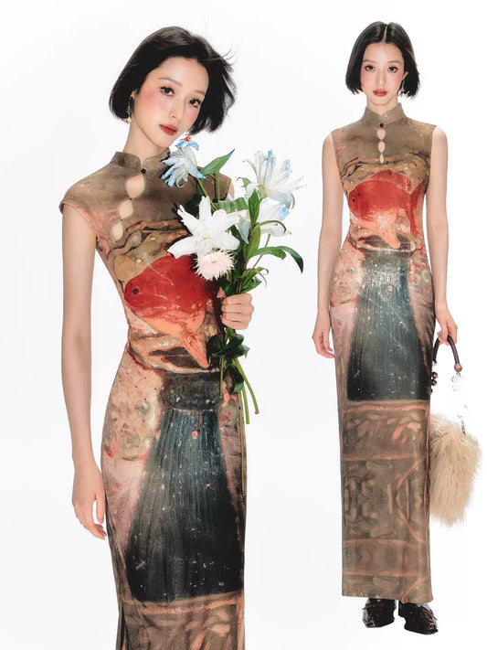 Goldfish Cheongsam Dress