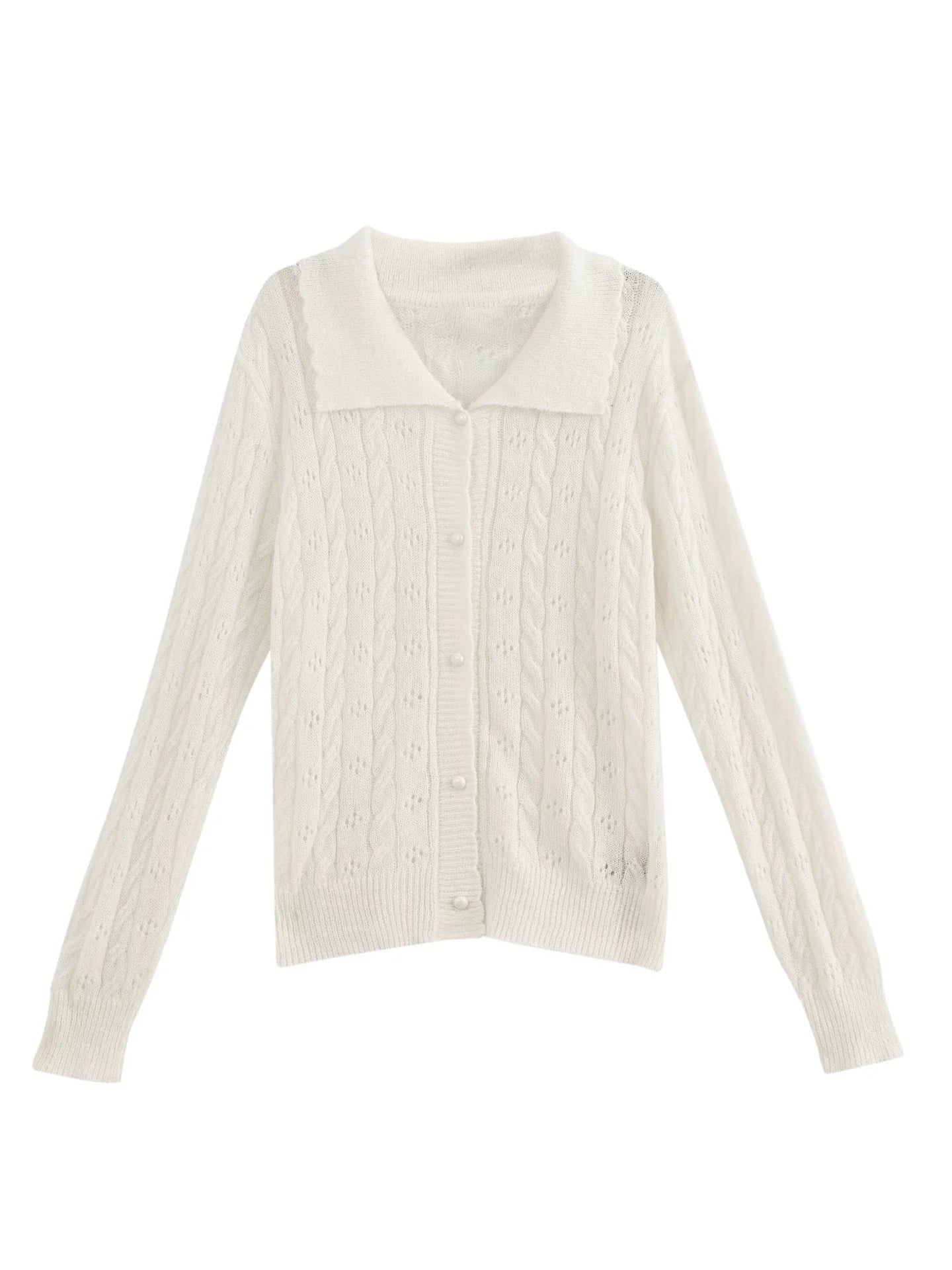 Sweet Girly Hollow Knit Cardigan