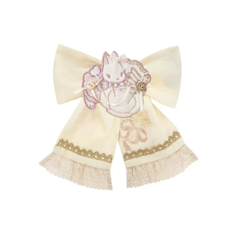 Chinese Pastel Top + Apron + Bow + Necklace + Brooch + Hair Accessories