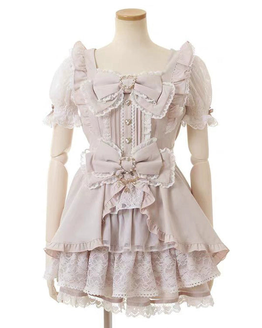 Retro Bow Lace Princess Dress