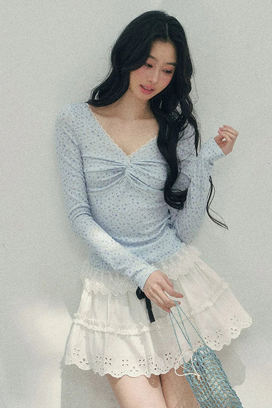 Back Lace Ribbon Garden Top