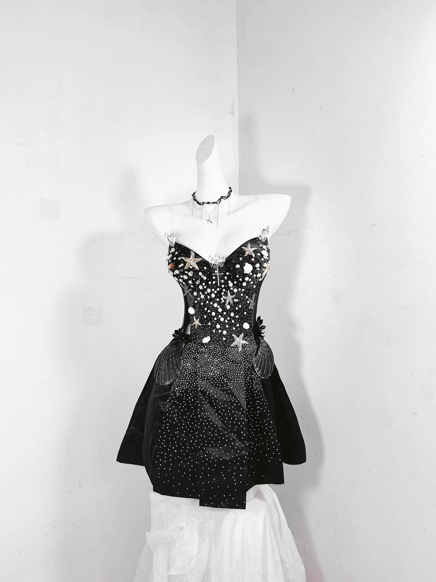 Gothic Full Diamond Handmade Dress
