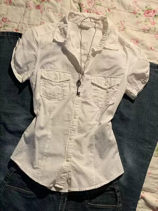 Waisted white shirt