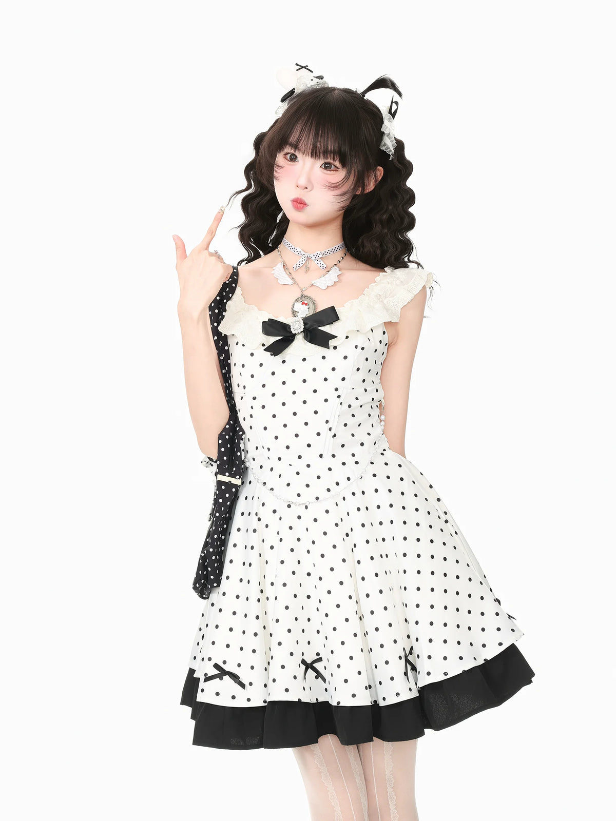 Blue Ghost Park Languid Park Korean-Style Two-Piece Set for Women: Cardigan and Dress, Elegant Autumn Outfit