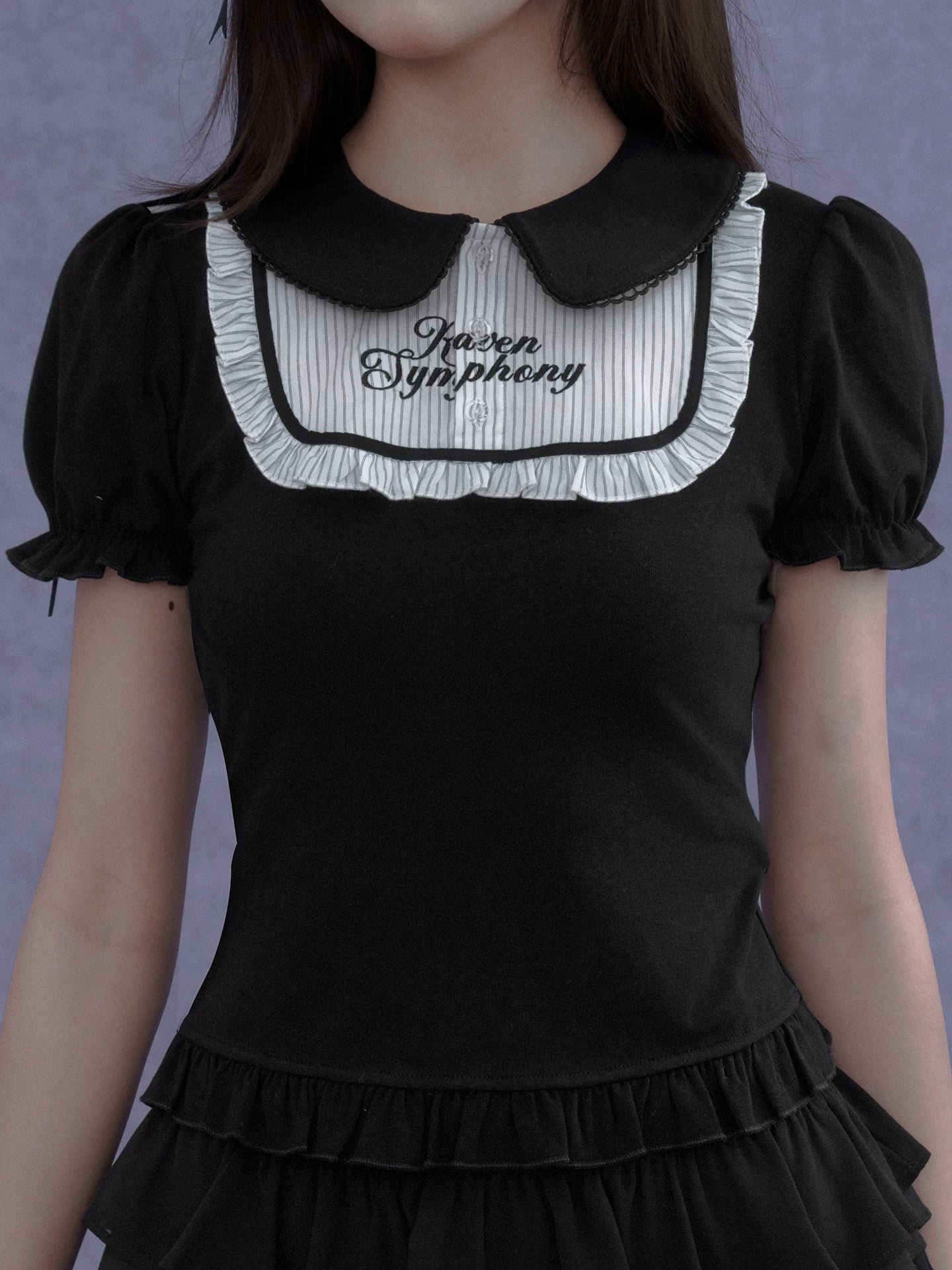 SagiDolls Girls Spirit #Photo Poster Plush #Dark Doll Off-Shoulder Short-Sleeve T-Shirt Top Lolita Sweet & Cool Cute