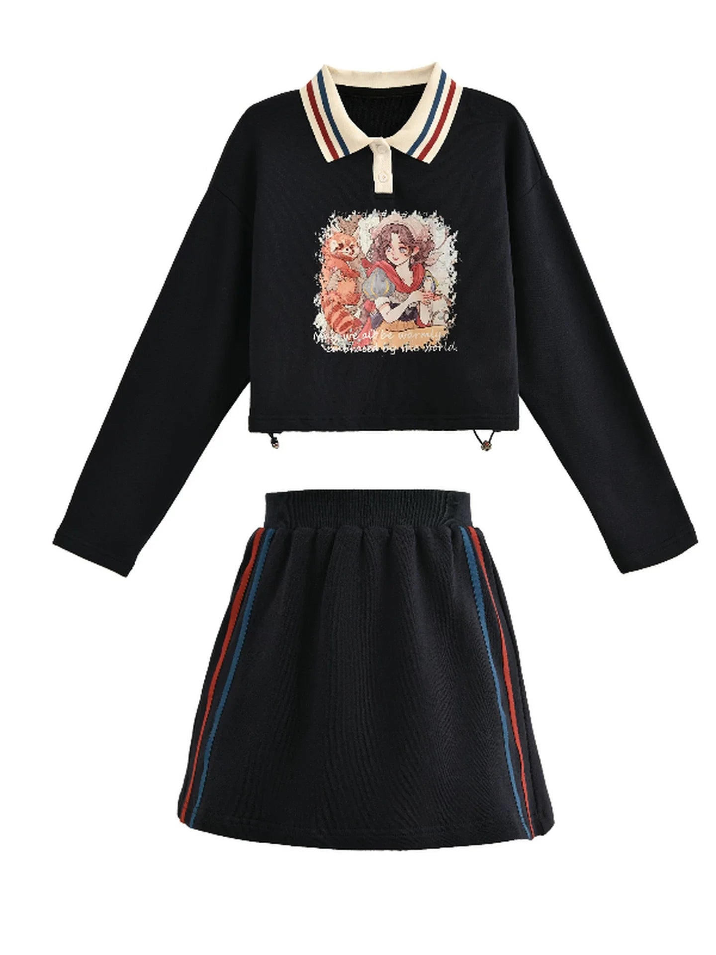 Mori Girl Cotton T-Shirt + Skirt