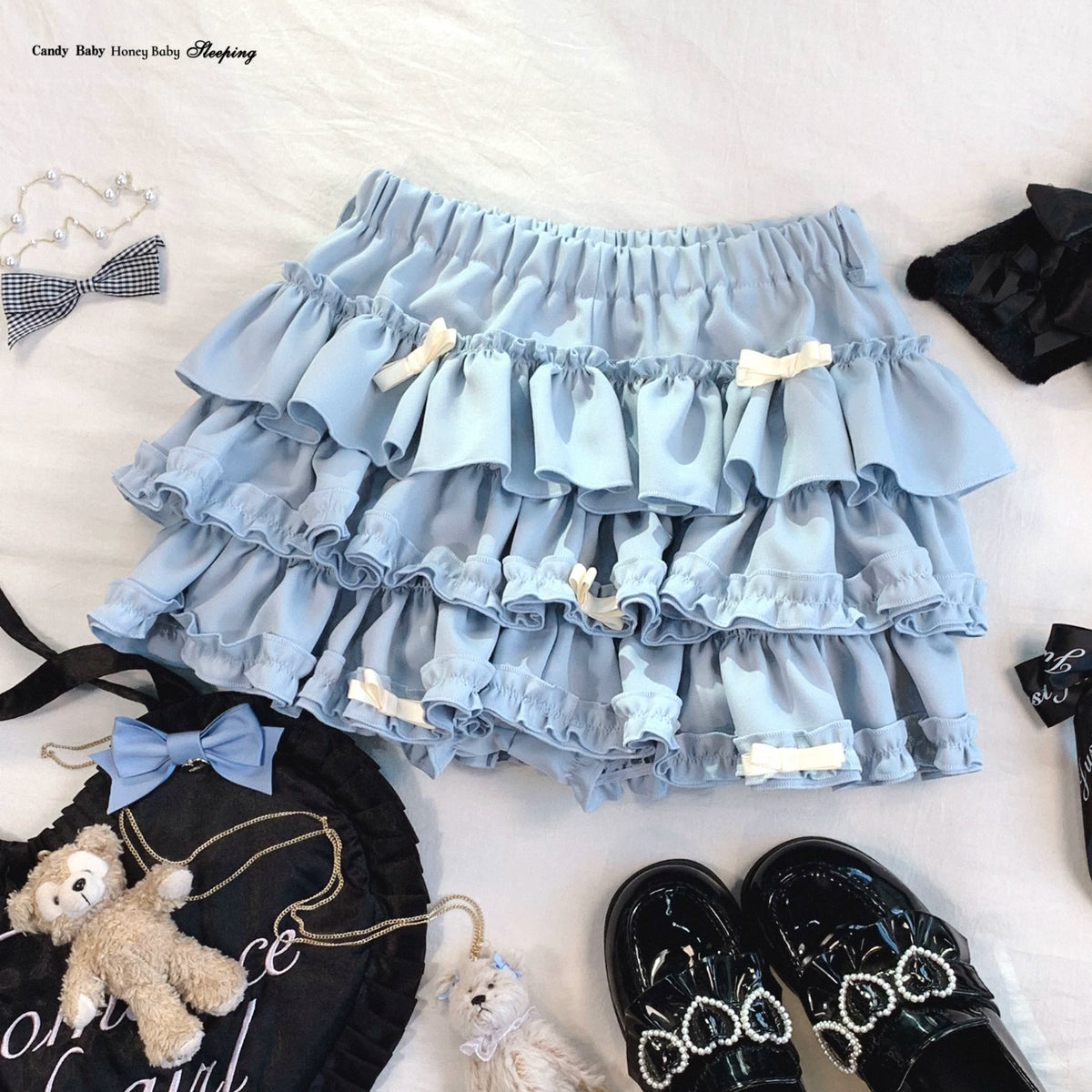 Sleepingdoll Handmade* Old-School Layered Cake Bow Tutu Pants