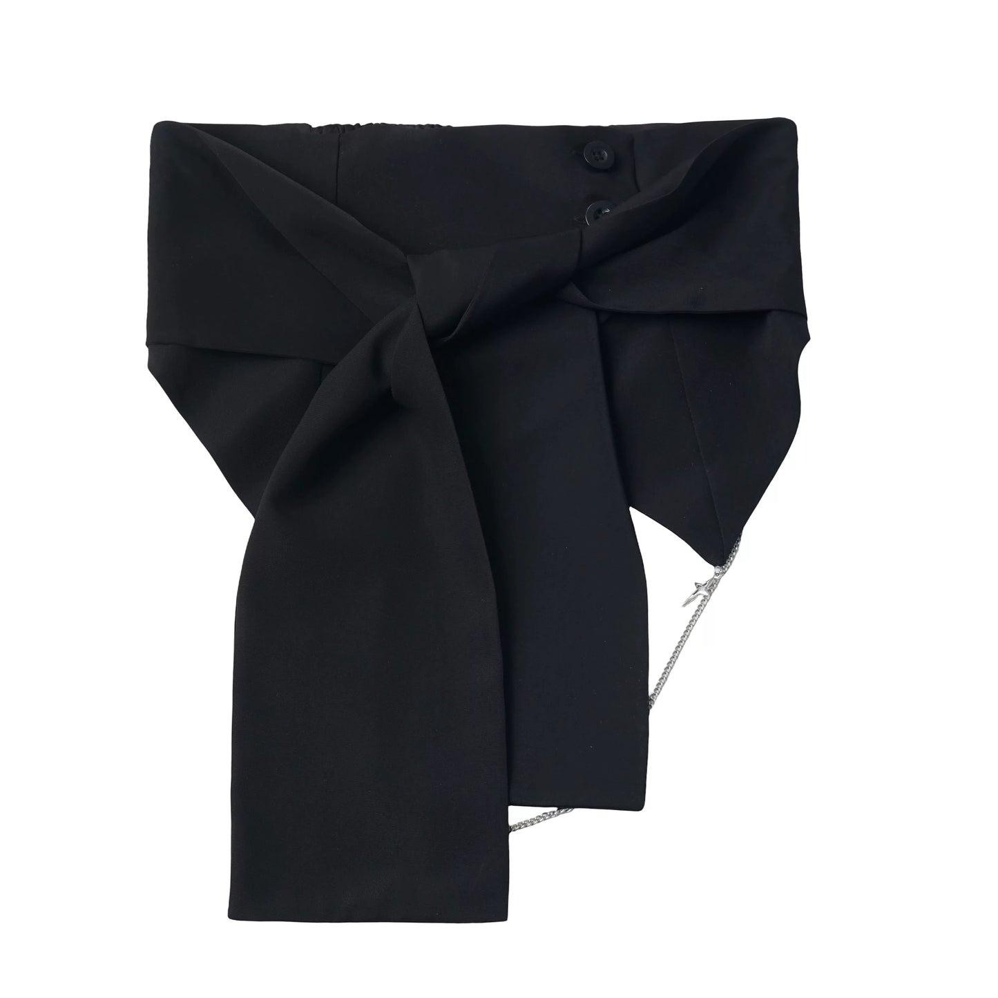 Ships Now [“Moon-Washed Floating Clouds”] Chiseled Character Pattern New Chinese-Style Waist Belt, Asymmetrical Design for Layering Underwear to Slim