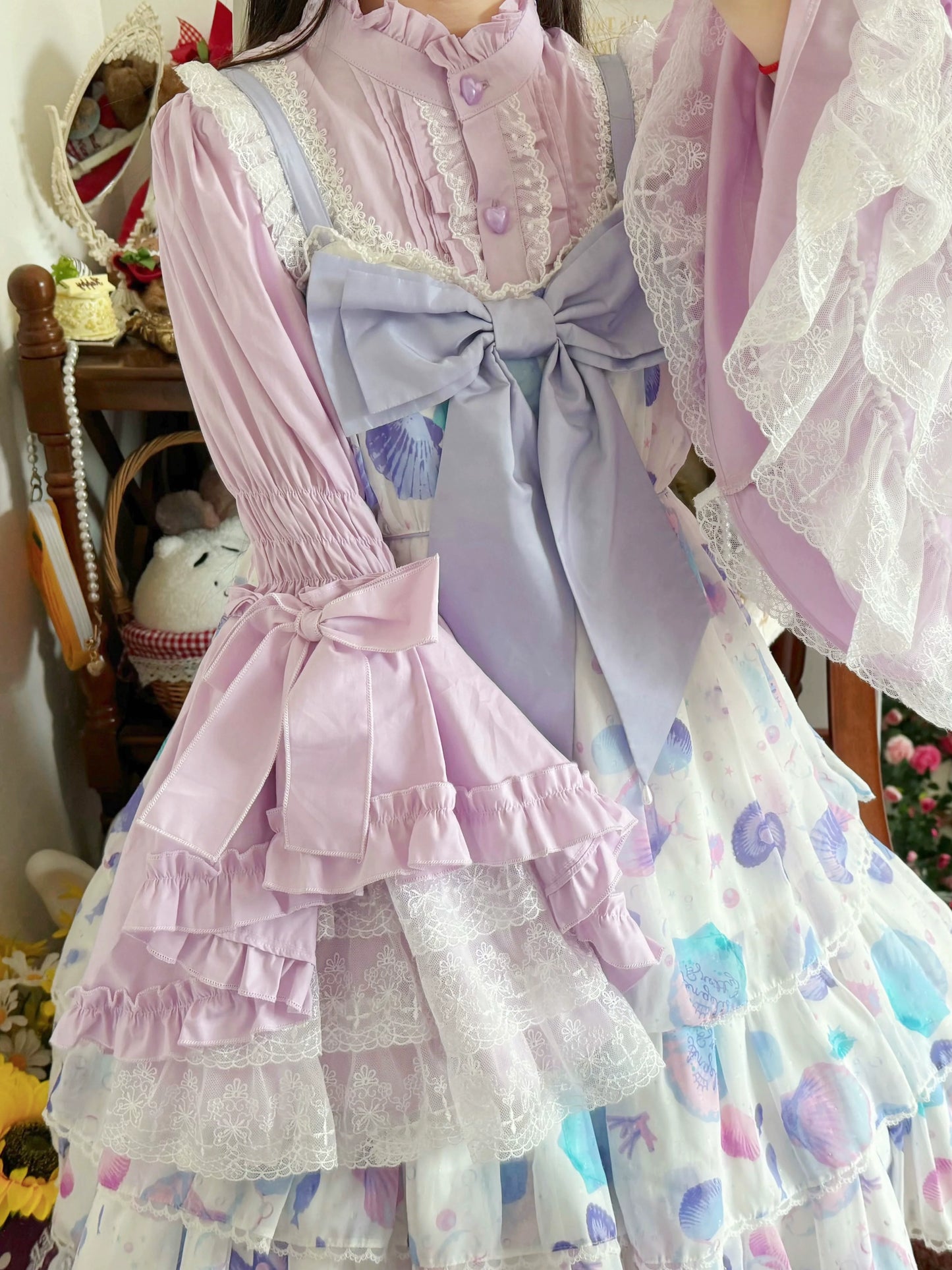 Sweet Lolita Blouse Princess Sleeve Shirt Inner Wear