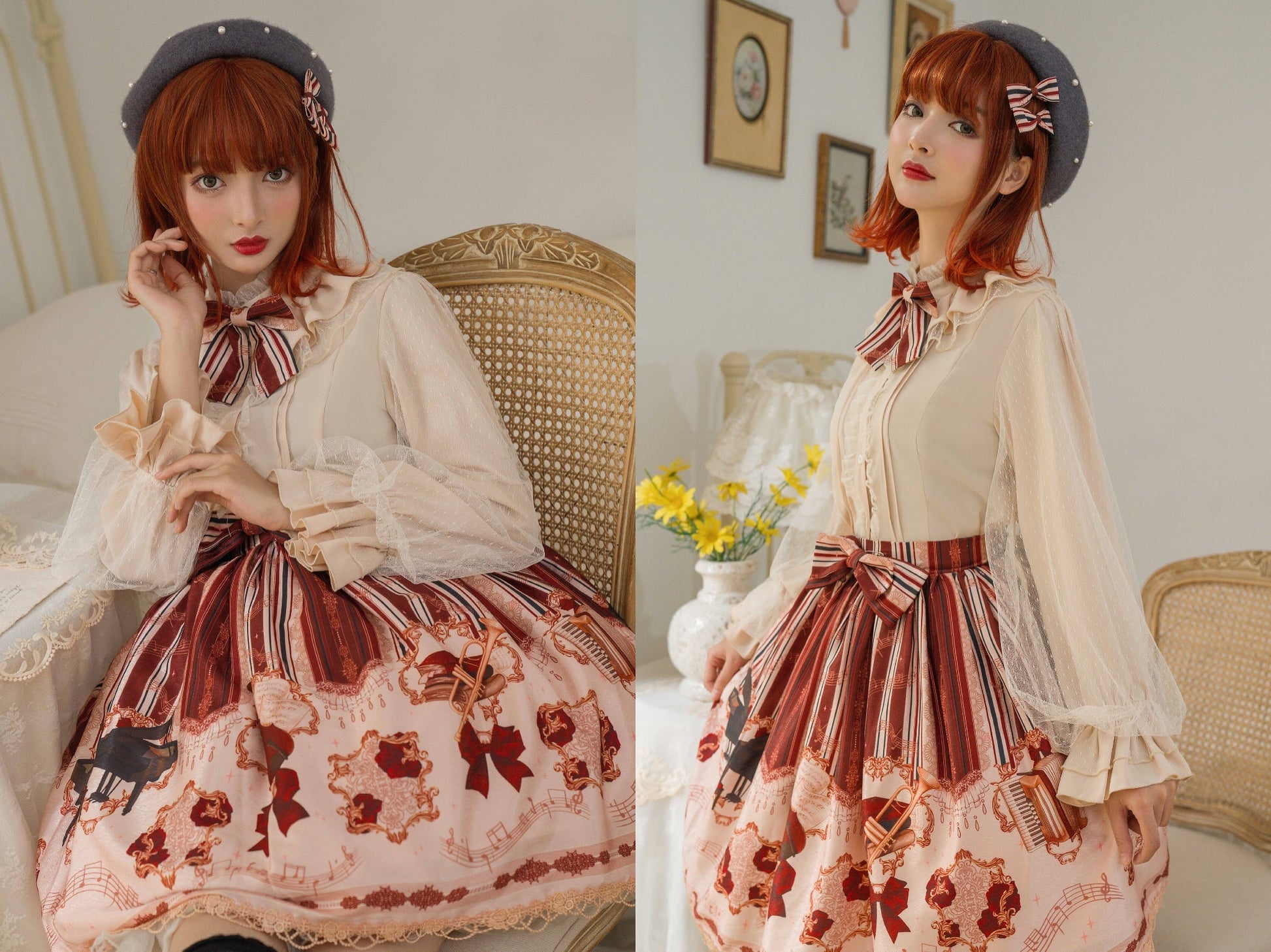 Dim Moonlight~Classic Lolita Chiffon Yarn Inner Blouse