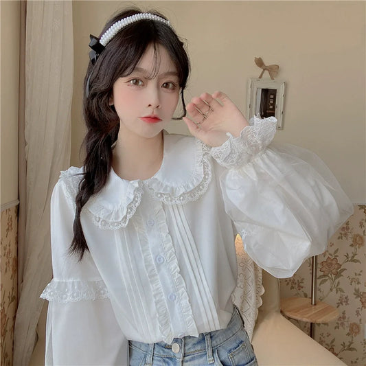 Sweet Lolita Shirt White Doll Collar Shirt