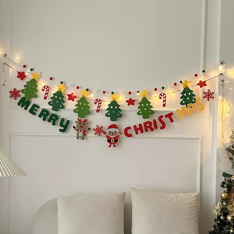 Christmas wall bouquet bunting party decorations flag
