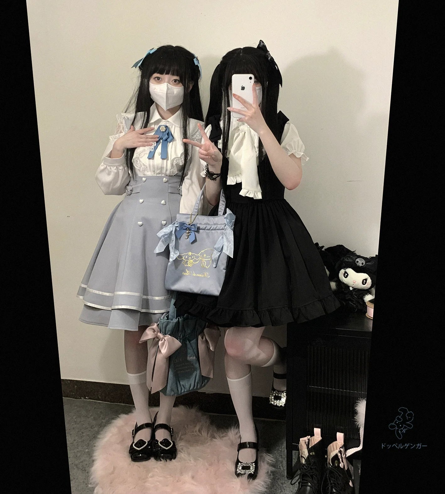 (BFM)KittyBxllet~Kuroneko~Jirai Kei Shoulder Open Ruffle Lace Long Sleeve Blouse