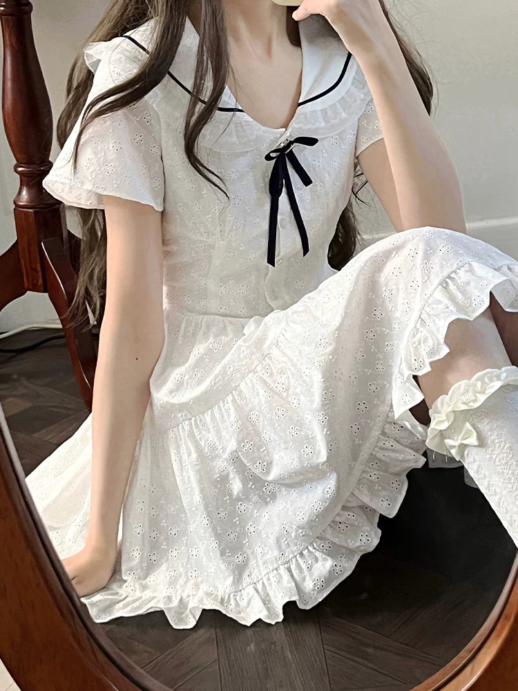 LaLa Sauce Hayakawa Yuki Original Design Lace-Up Dress: Sweet “First Love” Cute Japanese Soft-Girl One-Piece Dress, New Arrival