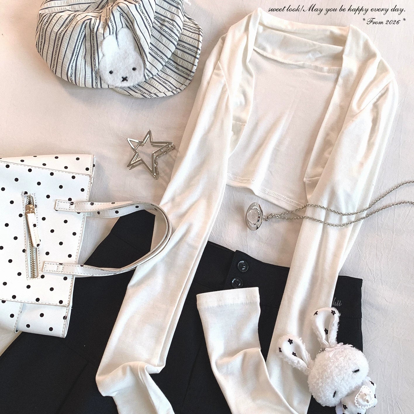 Final-Call Vintage Polka-Dot Sweet & Spicy Girl Style Ruffle-Hem Off-Shoulder Bustier Camisole Two-Piece Set
