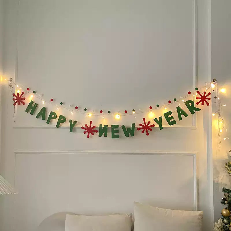 Christmas wall bouquet bunting party decorations flag