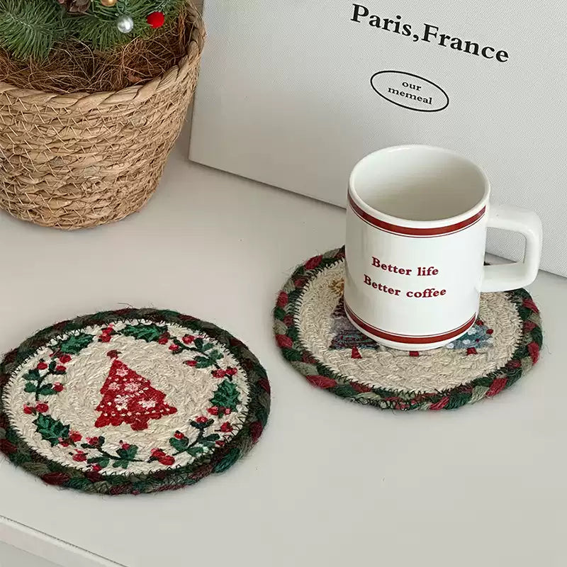 Christmas absorbent coasters tea mats
