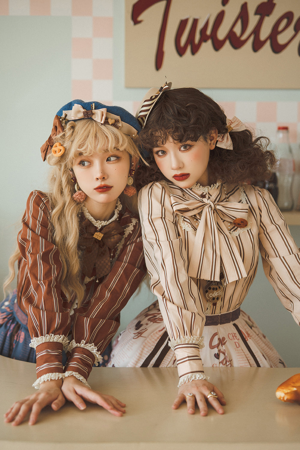 Chocolate Daily Light Sweet Stripe Lolita Blouse