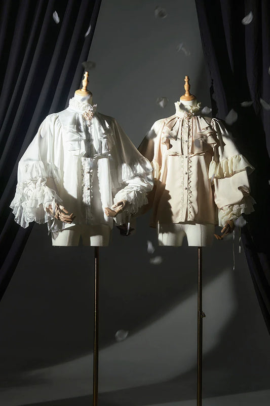 Moon Night Bat Wing Blouse + Brooch