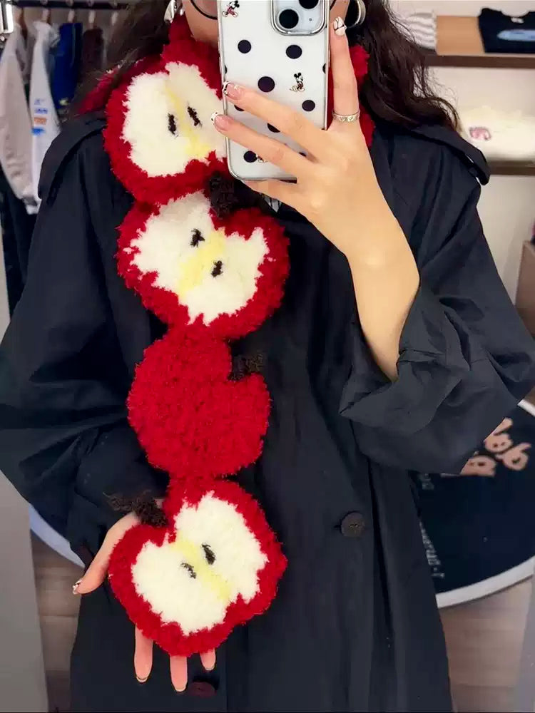 Coral Velvet Apple Scarf