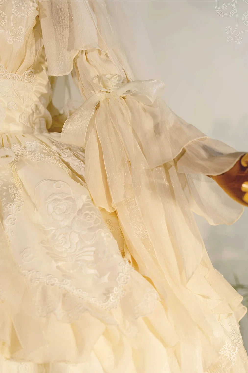Fairy Princess Lolita Jumper Skirt + Hair Accessories + Sleeves Yellow ［Sleeves ］