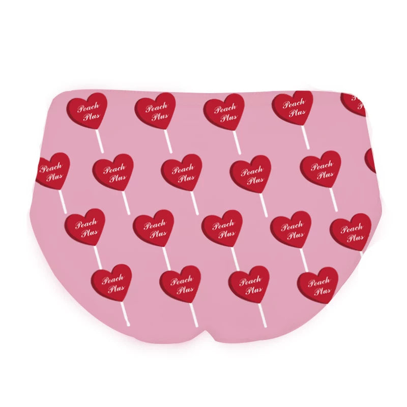 Sweet Pure-Desire Icy-Silk Panties for Girls, Cotton Gusset, Hip-Hugging Seamless Heart Design, Mid-Low Waist Original Style, Sexy Girl Thin Comfort