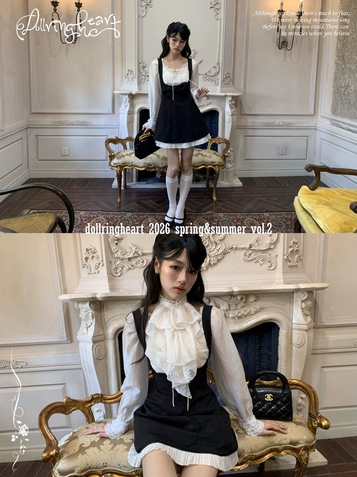 dollringheart Black Hepburn-Style Sleeveless Dress with Bustier Straps, Reversible Two-Way Design, Elegant Lady Style