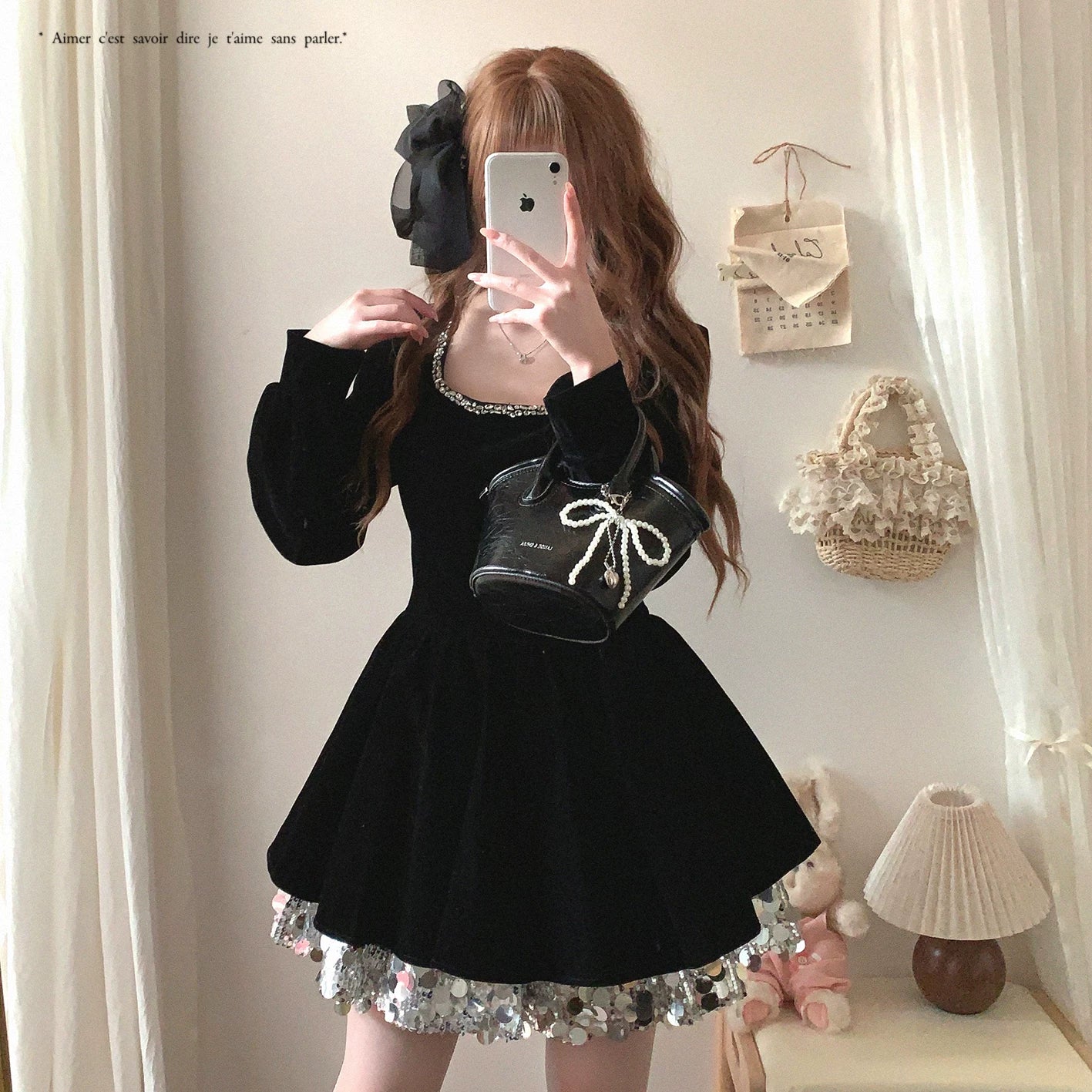 Final Stock SBSS “Old-Money” Vintage Square-Neck Glitter Sequin Tiered Skirt Gown with Hot-Fix Rhinestones Elegant Velvet Dress