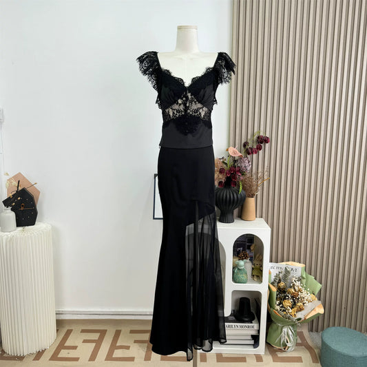 MiYou Handmade “Steal Your Heart” Lovely Heavy-Detail Eyelash Lace Cami Corset Waist Slimming Sexy Cropped Top