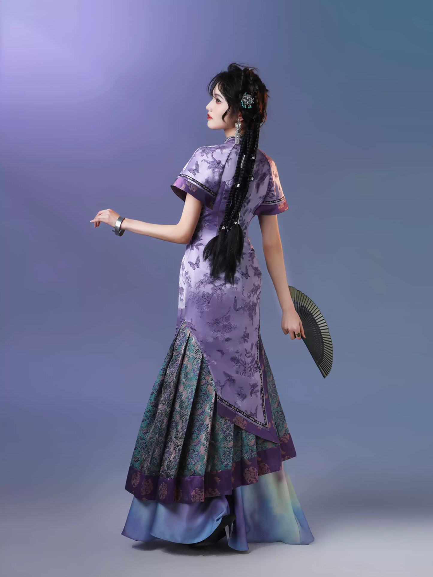 Purple Horse Face Long Dress
