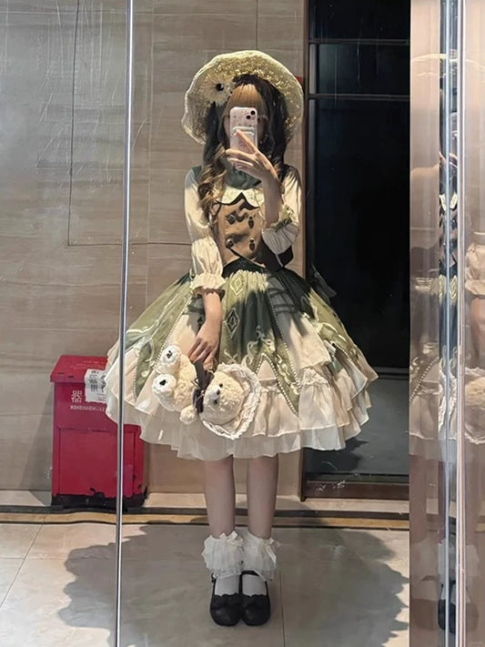 Elegant Lolita Vest Shirt Dress Set — Lolita Dress Outfit for Everyday, Light & Airy Farmhouse Princess SK, Cute