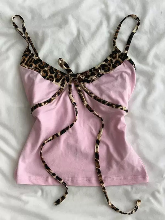 Pink Camisole Top Fashionable and Versatile Slim Fit Sleeveless Summer Top