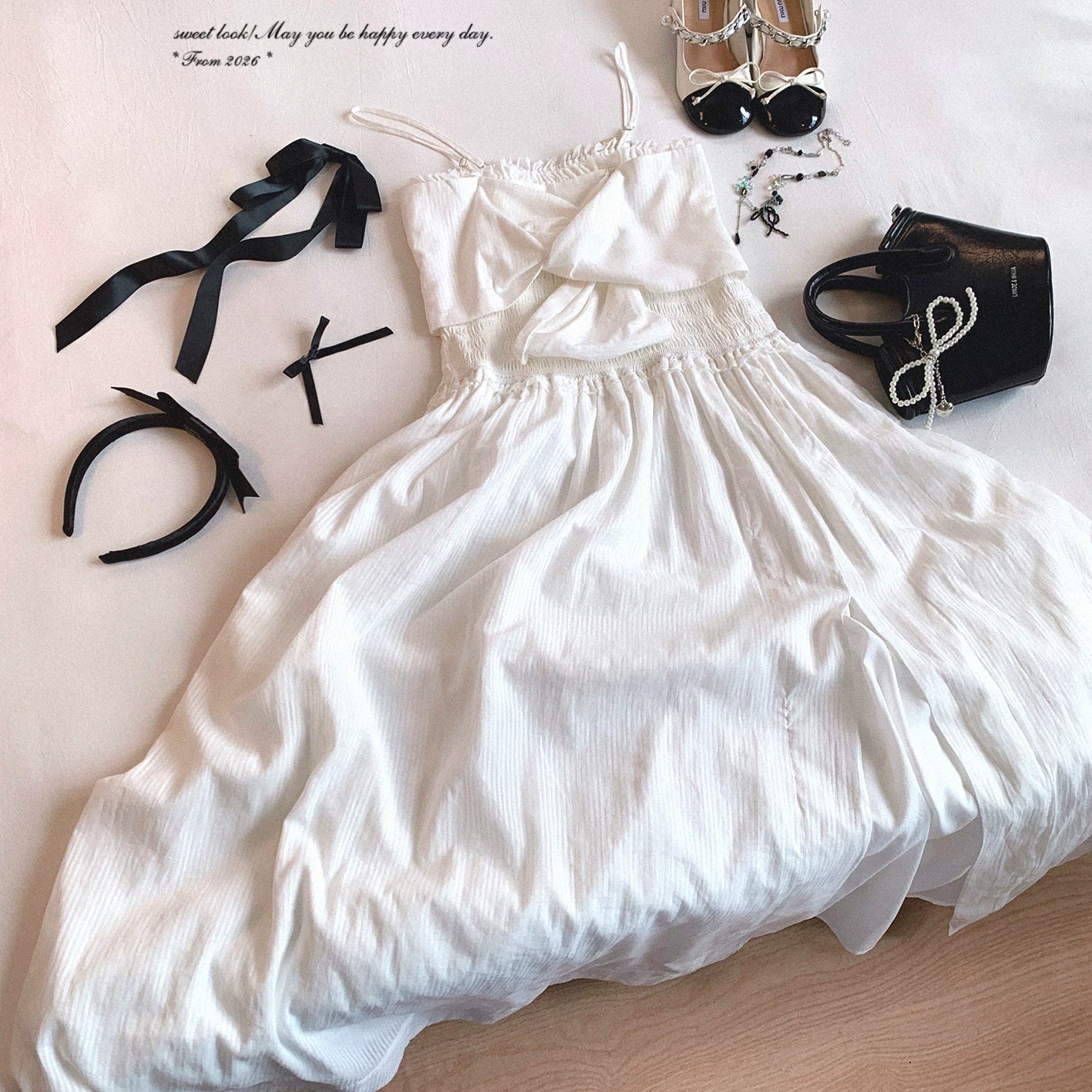 Last-Season Clearance yxt* Pure Desire French-Style Tie-Waist Pleated Bustier Midi Dress with Vertical Texture and Slit