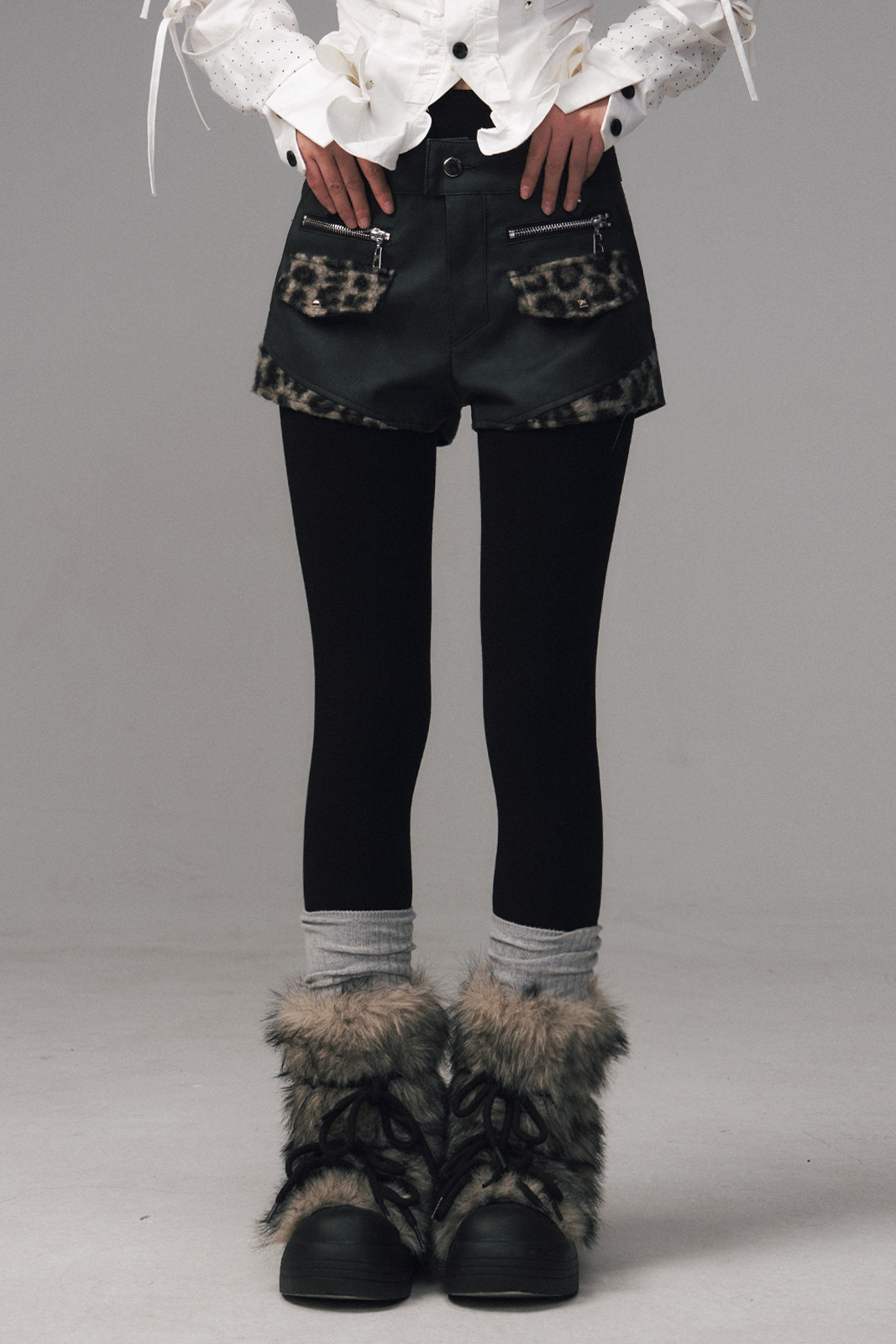 Garden Gray Fleece Tights