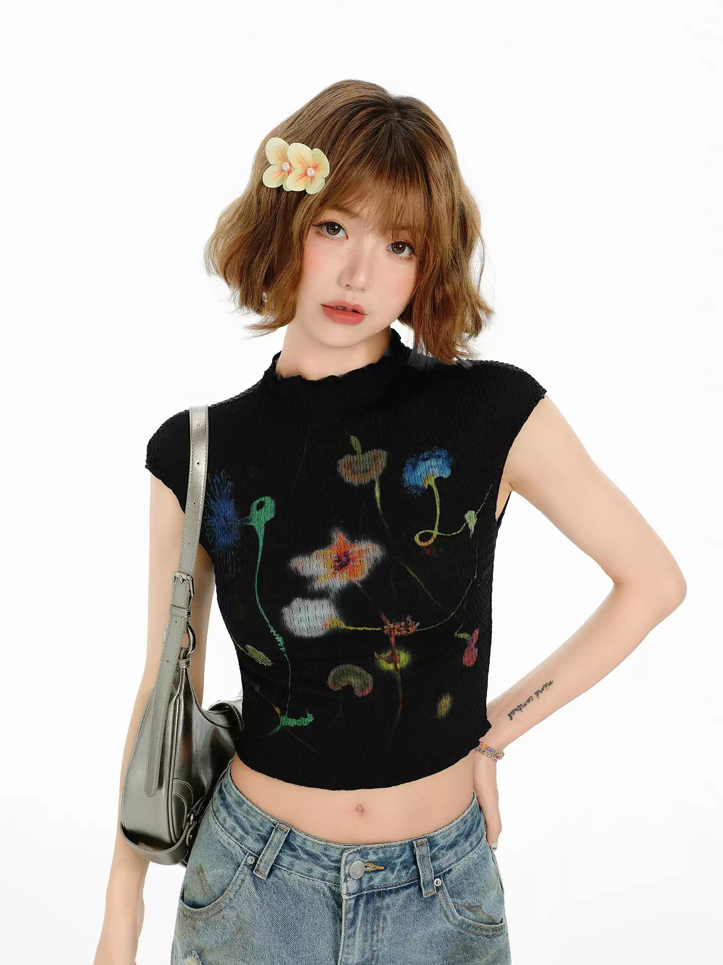 American Retro Print Hot Girl Short Sleeve T-Shirt