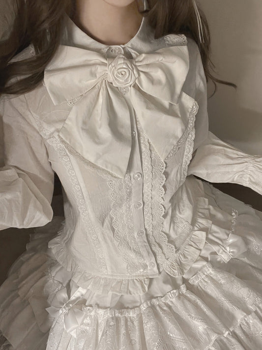 Kawaii Lolita Blouse Soft Girl Bubble Puff Sleeve