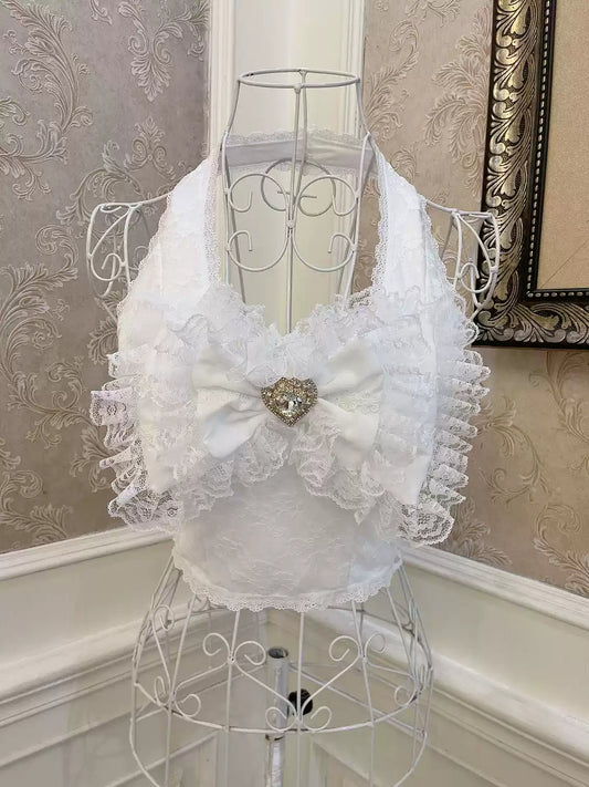 Bow Love Diamond Lace Tank Top