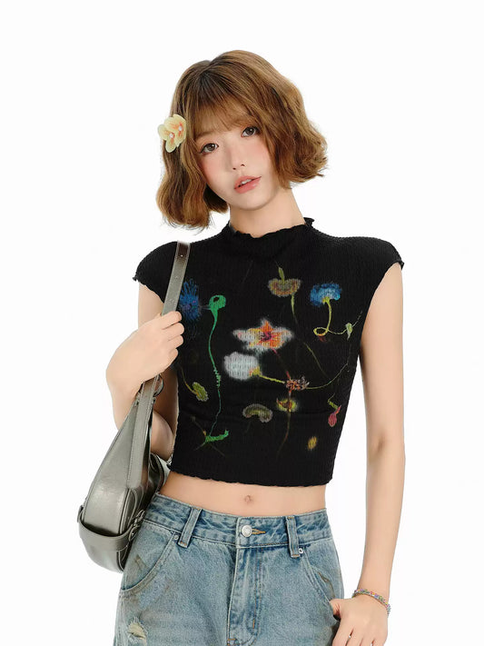 American Retro Print Hot Girl Short Sleeve T-Shirt